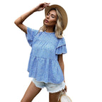 Damen Bluse mit Rüschendetails und floralem Muster R&B