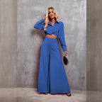 Damen Set mit cropped Bluse und weiter Hose R&B