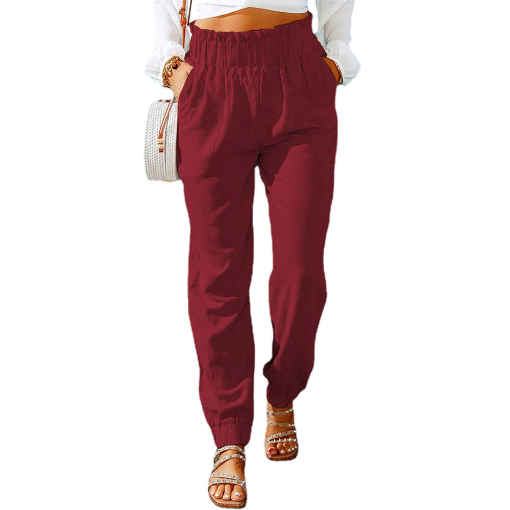 Damen Bequeme und elegante Sommerhose mit elastischem Bund und praktischen Taschen R&B