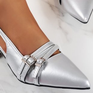 Damen elegante Slingback-Pumps mit schmalem Absatz und modischem Riemchen-Design R&B