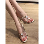 Damen elegante High Heel Sandalen mit funkelnden Schmuckdetails R&B