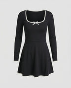 Damen Freizeitkleid Mini Langarm