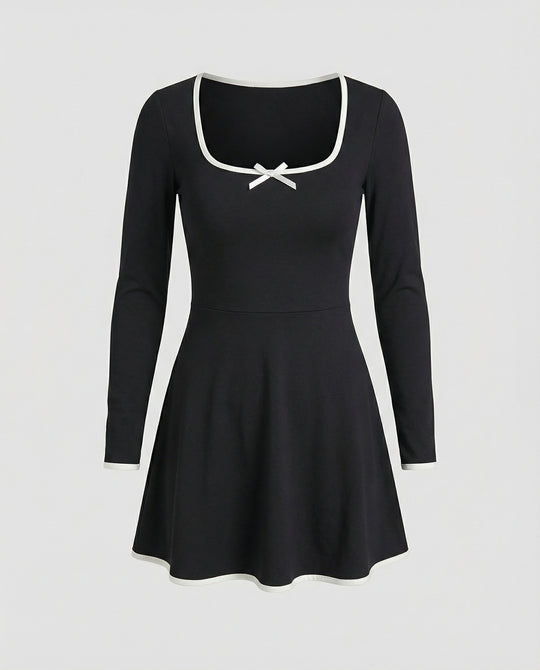 Damen Freizeitkleid Mini Langarm