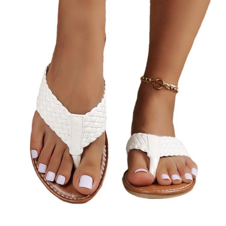 Damen geflochtene Zehentrenner-Sandalen R&B