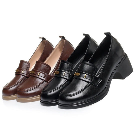 Damen Elegante Loafers mit stilvollem Schmuckdetail und komfortablem Blockabsatz R&B