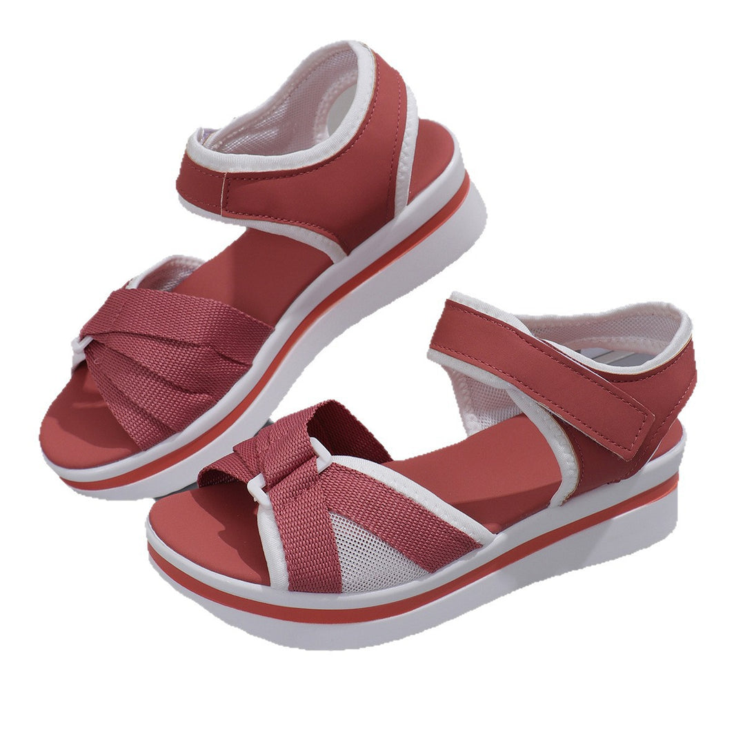 Damen Komfortable Wedge-Sandalen mit atmungsaktiver Mesh-Oberfläche und verstellbarem Riemendesign R&B