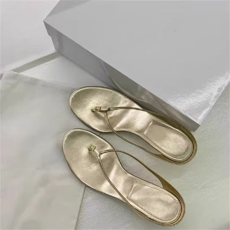 Damen elegante Zehentrenner Sandalen mit feinen Riemchen R&B