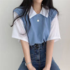 Damen Shirt mit modischem Layering-Effekt und bequemen Oversized-Schnitt