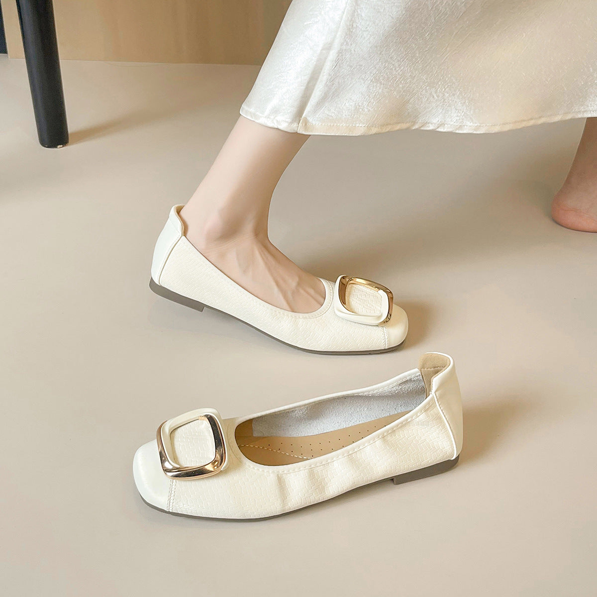 Damen Ballerinas mit eleganter Schnallenakzent