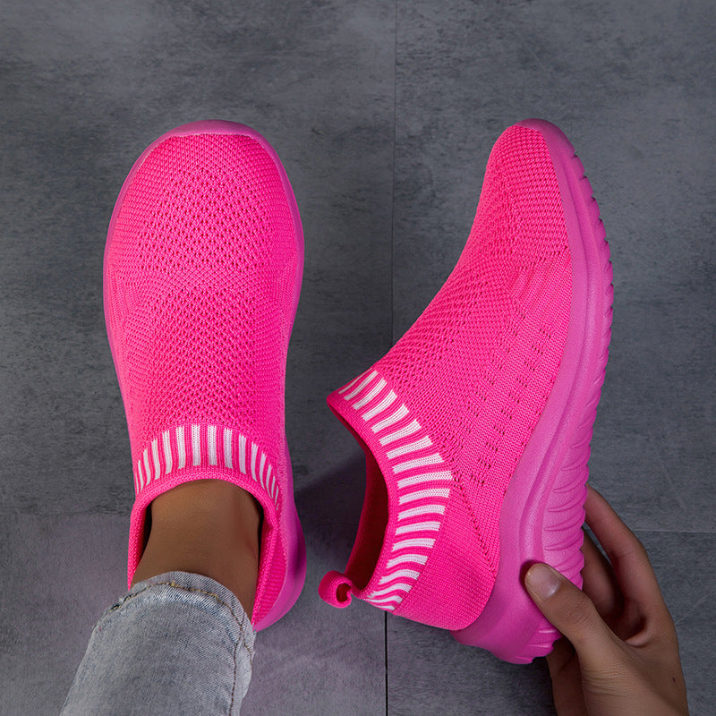 Damen Sportliche Slip-On Sneakers mit atmungsaktivem Strickoberteil  1774575816