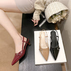 Damen elegante Slingback-Pumps mit spitzem Zehenbereich und verstellbarem Riemchen R&B