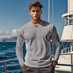 Herren Langarmshirt mit strukturiertem Rippdesign R&B