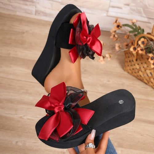 Damen Glamouröse Schaum-Sandalen mit auffälligem Schleifen-Design R&B