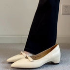 Damen elegante Ballerinas mit klassischem Schleifenakzent R&B