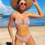 Damen Komfortabler Bikini mit verspieltem Knotendetail R&B