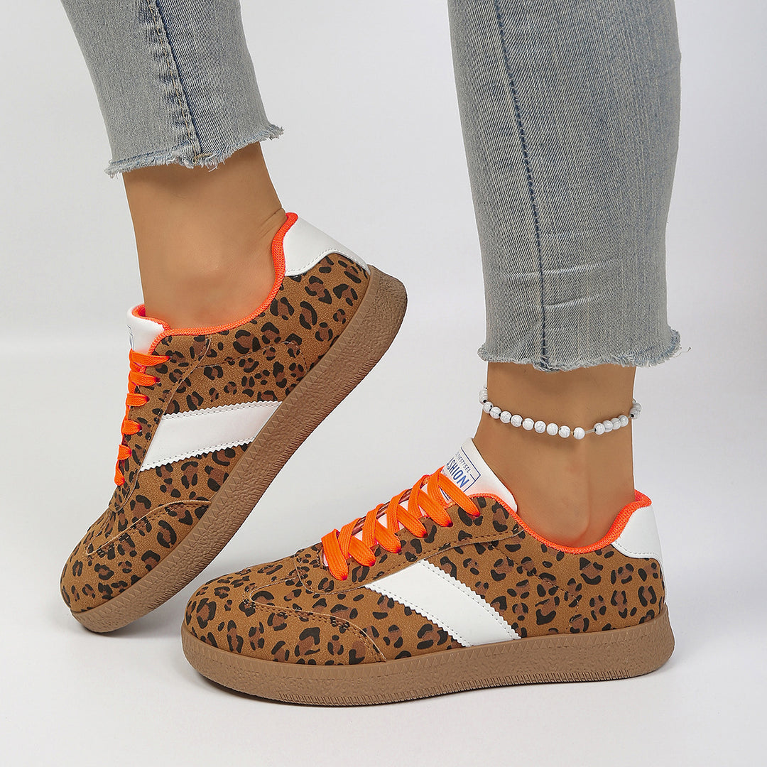 Damen Sneaker im sportlichen Leo-Design mit gepolsterter Dämpfung R&B