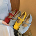 Damen elegante Ballerinas mit modischem Schleifenakzent und bequemer Sohle R&B