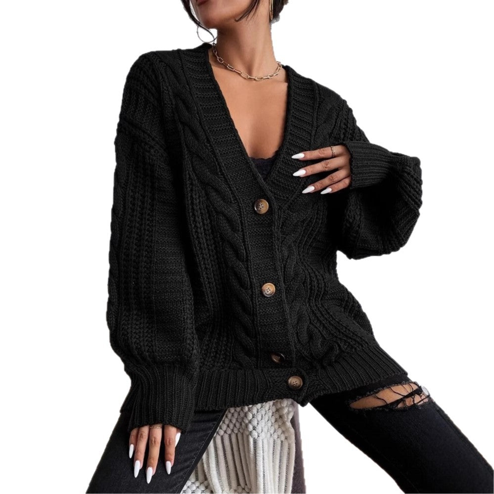 Damen Grobstrickjacke mit charakteristischem Zopfdesign R&B