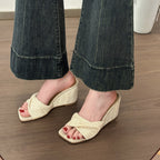 Damen Komfortable Wedge-Pantoletten mit geflochtenem Design R&B