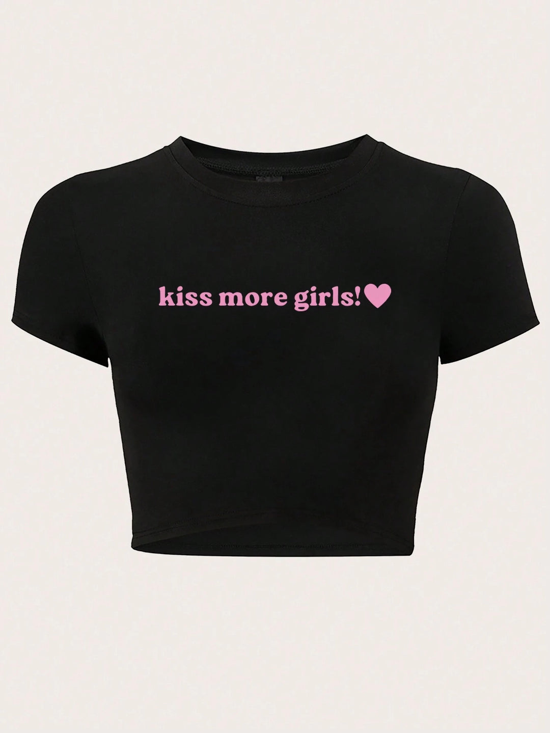 Damen Crop-T-Shirt mit kreativem Aussage-Design R&B
