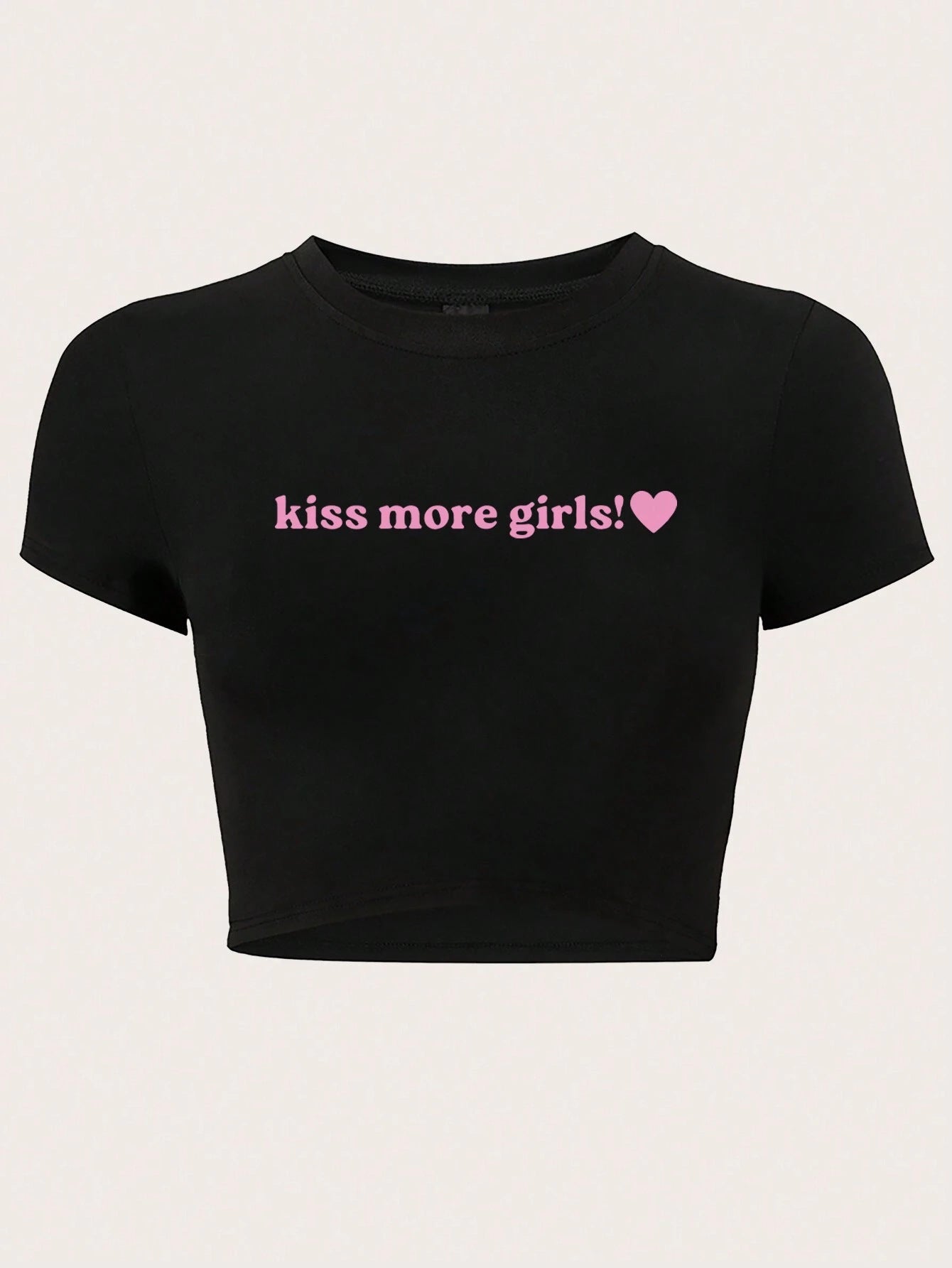 Damen Crop-T-Shirt mit kreativem Aussage-Design R&B