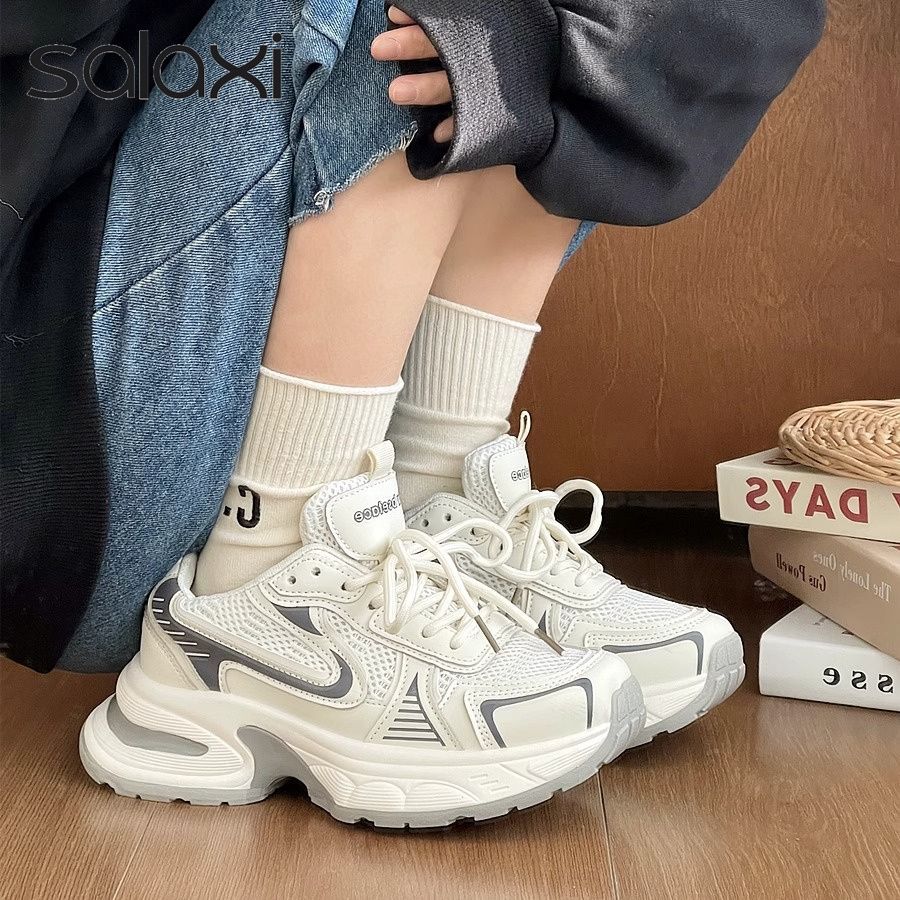Damen modische Sneakers mit atmungsaktiver Oberflächenstruktur und dämpfender Sohle R&B
