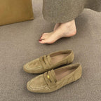 Damen Mokassins mit weichem Wildleder und elegantem Riemenverschluss EB