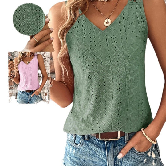 Damen luftiges Häkelshirt mit einzigartigem Rückendetail R&B