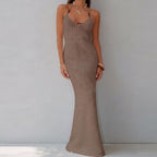 Damen elegantes Strickmaxikleid mit raffinierten Details R&B