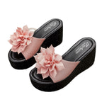 Damen Wedge-Pantoletten mit floralem Design und rutschfester Sohle