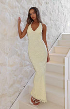 Damen Elegantes Spitzenkleid mit Halterneck-Design und figurfreundlichem Schnitt