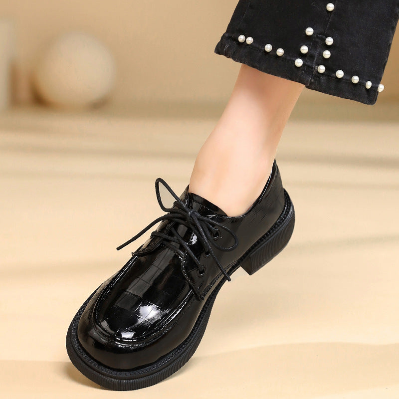 Damen Klassische Schnürschuhe aus hochwertigem Kunstleder mit rutschfester Sohle R&B