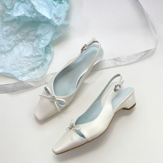 Damen Slingback Ballerinas mit eleganter Schleifenverzierung R&B