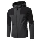 Herren Windbreaker Jacke mit verstellbarem Kapuzenkragen und seitlichen Taschen