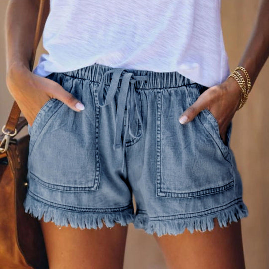 R&B | High-Waisted Denim Shorts