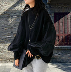 Damen Oversized Pullover mit strukturierten Puffärmeln R&B
