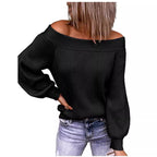Damen Off-Shoulder Pullover mit voluminösen Ärmeln R&B
