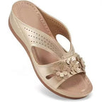 Damen Riemensandalen mit dekorativen Blumendetails und anatomischer Fußbettung R&B