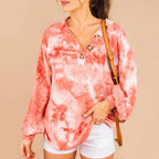 Damen lässiger Oversized-Pullover mit Knopfleiste R&B