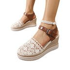 Damen Wedge-Sandalen mit filigranem Spitzen-Design R&B