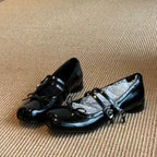 Damen elegante Ballerinas mit doppelt geschnalltem Riemchen und hübschem Schleifendetail R&B