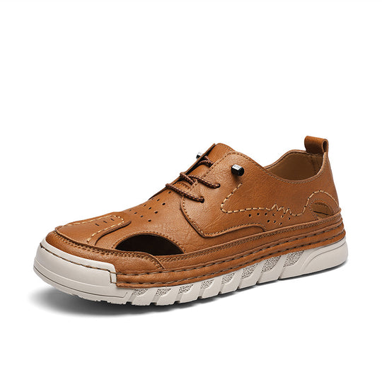 Herren Orthopädische Ledersandalen mit verstellbarem Riemensystem R&B