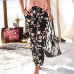 Damen Freizeithose mit floralem Muster und elastischem Bund R&B