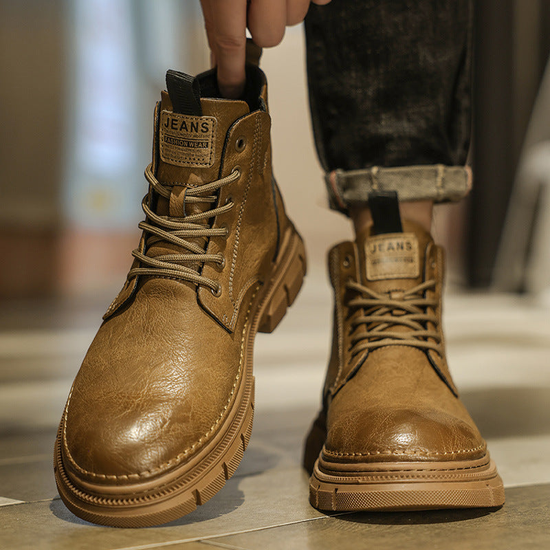Damen Robuste Lederstiefeletten mit rutschfester Sohle und modischem Design R&B