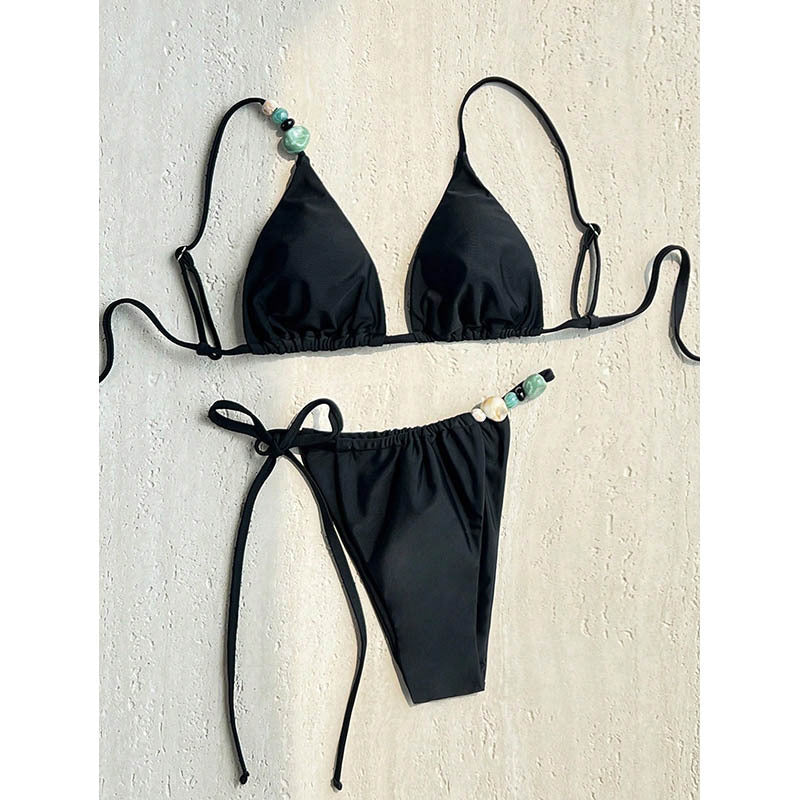 Damen Triangel-Bikini mit handgearbeiteten Schmuckdetails