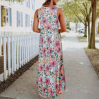 Damen Maxikleid mit floralem Muster und praktischen Taschen R&B