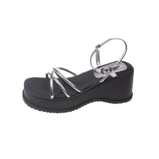 Damen Wedge-Sandaletten mit verstellbarem Riemen und schickem Design R&B