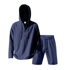 Herren lässiges Set mit Kapuze und Shorts R&B