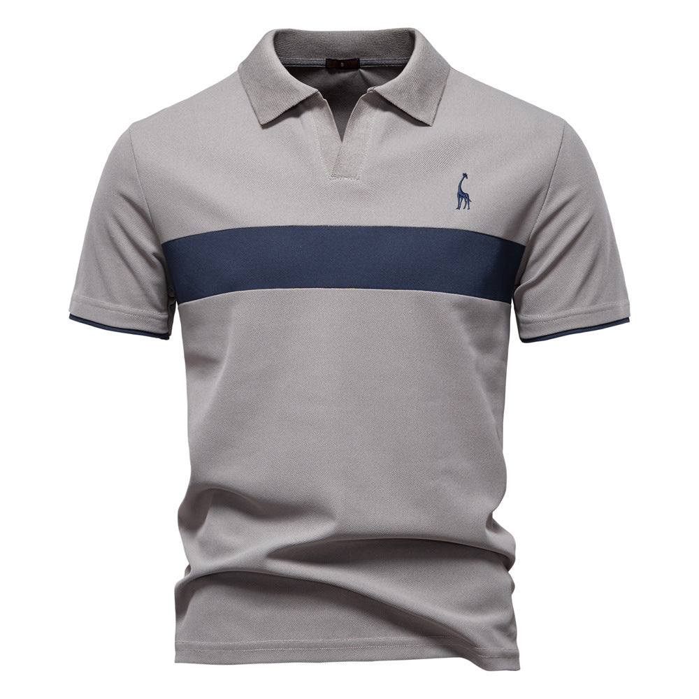 Herren Poloshirt mit modernem Blockdesign und hochwertiger Baumwollmischung R&B