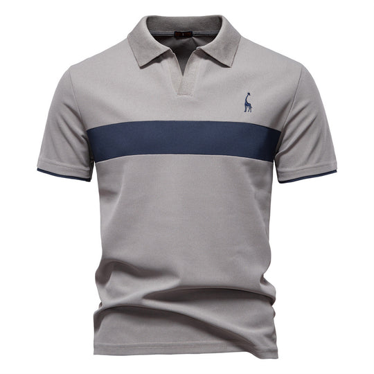 Herren Poloshirt mit modernem Blockdesign und hochwertiger Baumwollmischung R&B